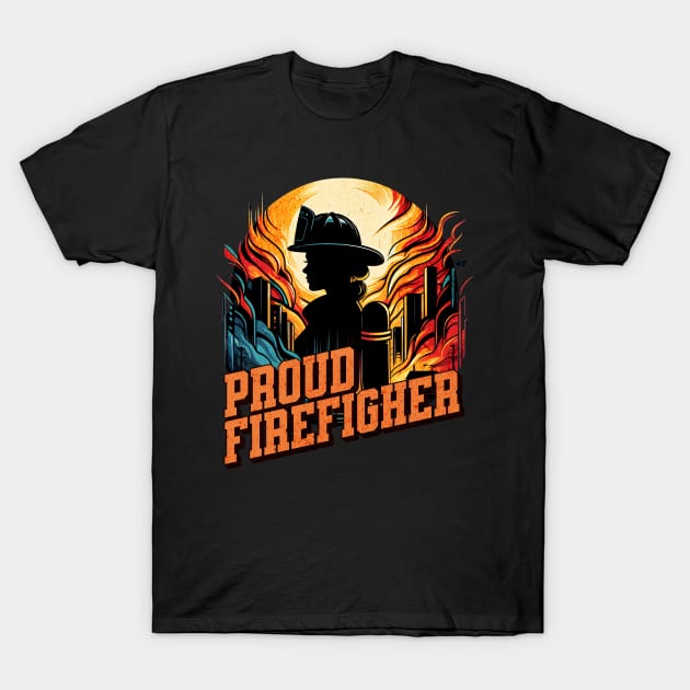 Proud Firefighter Woman Untold Heroes Design T-Shirt by Miami Neon Designs